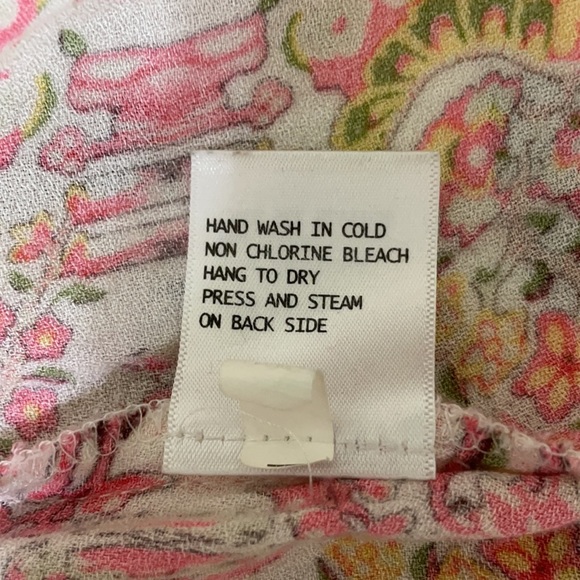 LUCY & LAUREL Womens Pink Orange Printed Silky Open Back Tank Top Size Medium - Picture 11 of 11